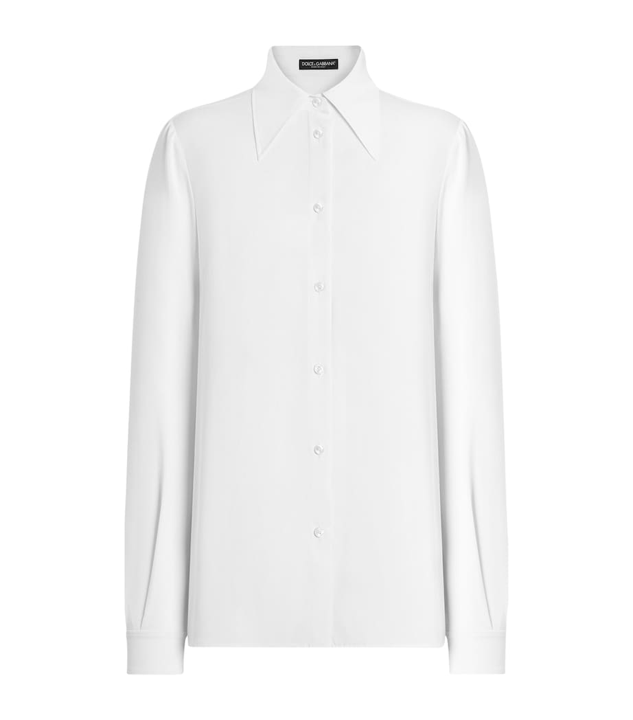 Dolce&Gabbana Womens Stretch-Silk Shirt Opti Image 1