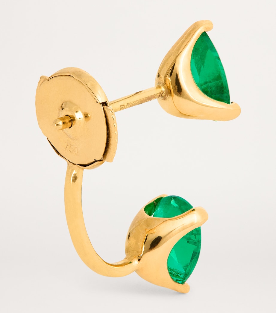 Yellow Gold and Emerald Orbit Single Earring YELLOW GOLD Image 3