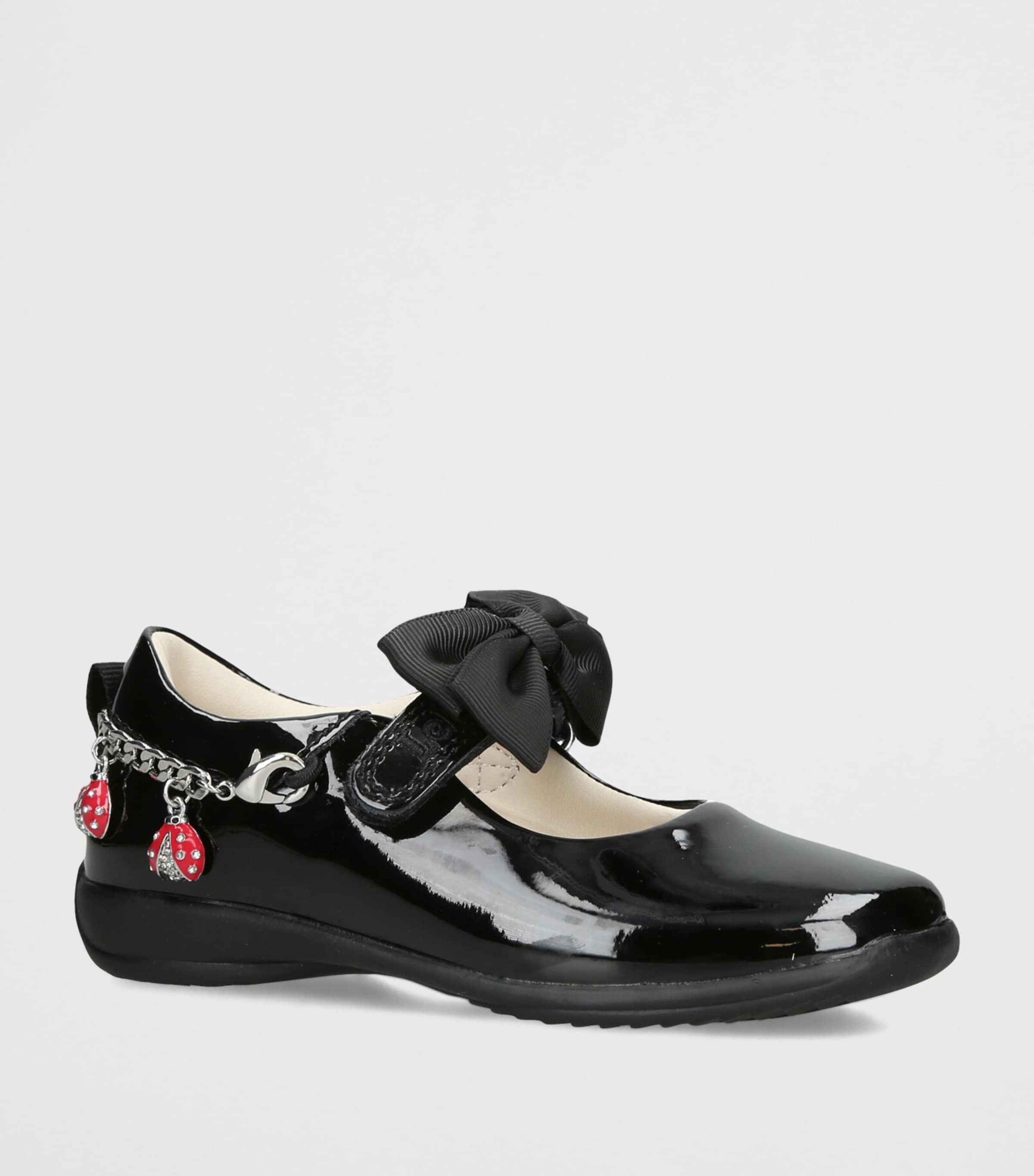 Lelli Kelly Patent Leather Ladybird School Shoes Black Image 2