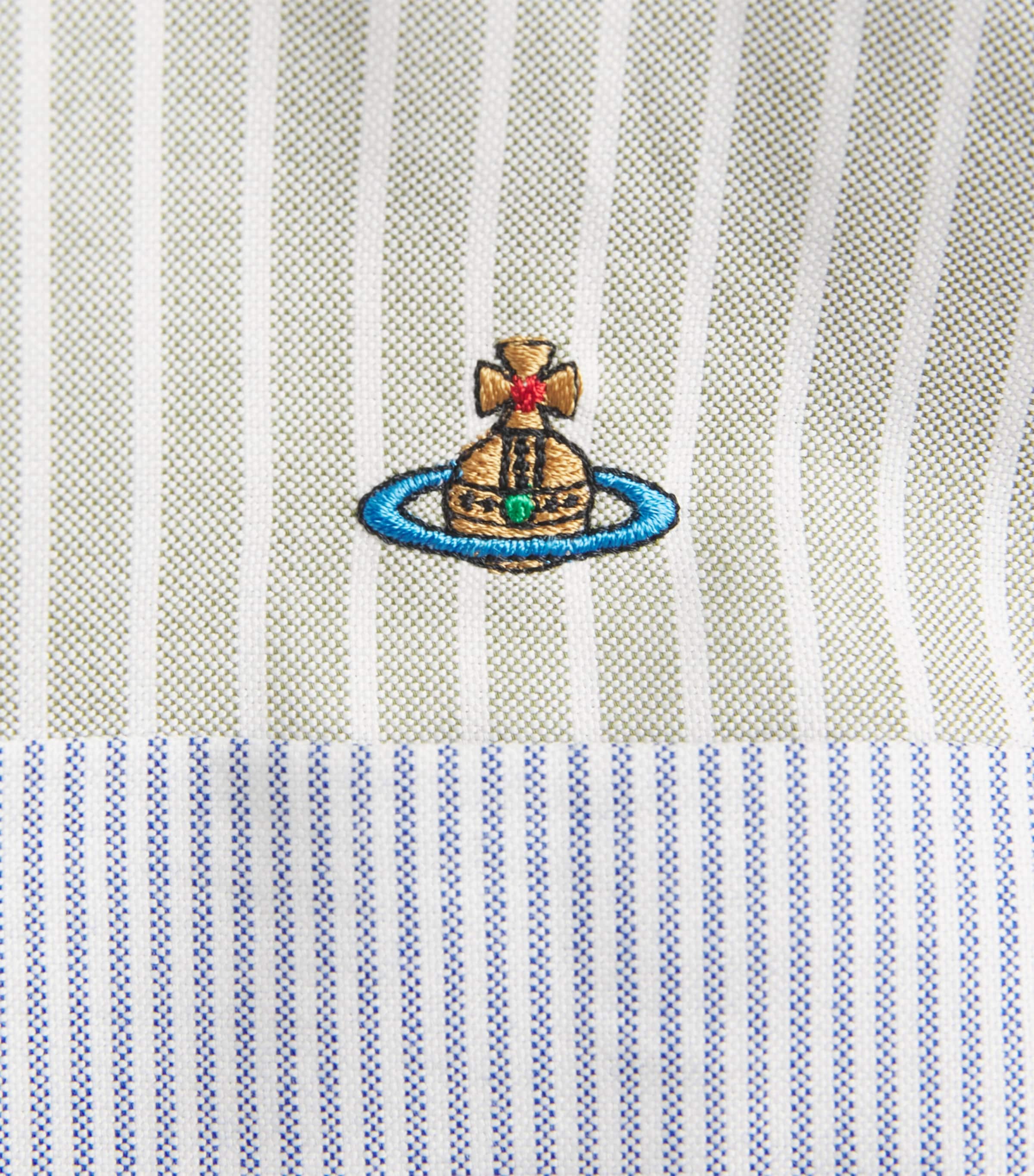 Vivienne Westwood Mens Cotton Asymmetric Logo Shirt Stripe Mix Image 6