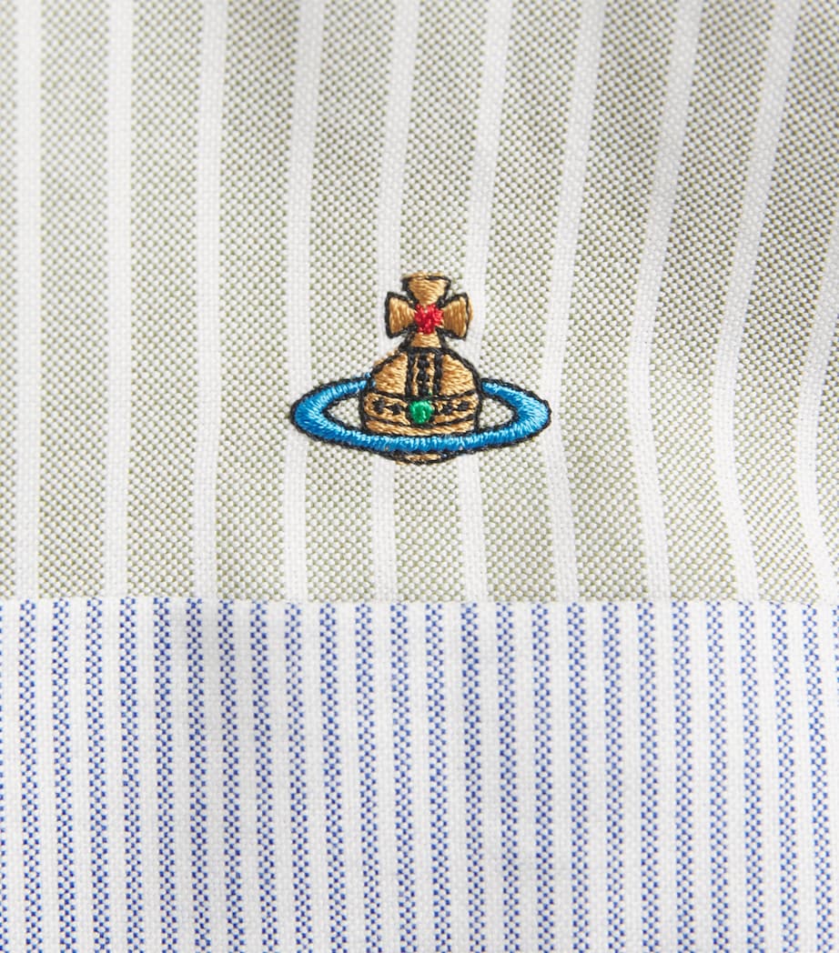 Vivienne Westwood Mens Cotton Asymmetric Logo Shirt Stripe Mix Image 6