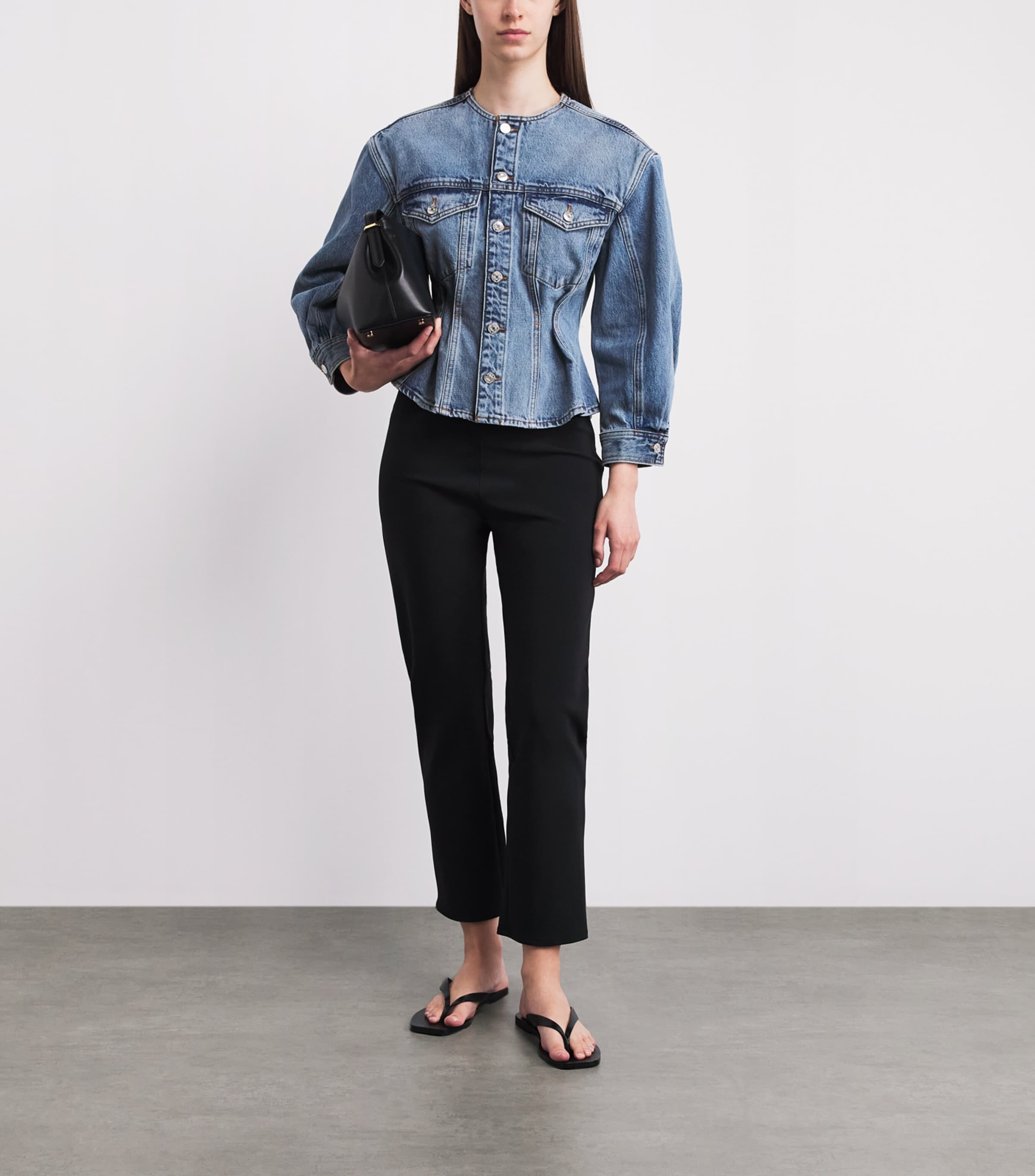 FRAME Womens Nipped Denim Jacket Umb Ria Image 2