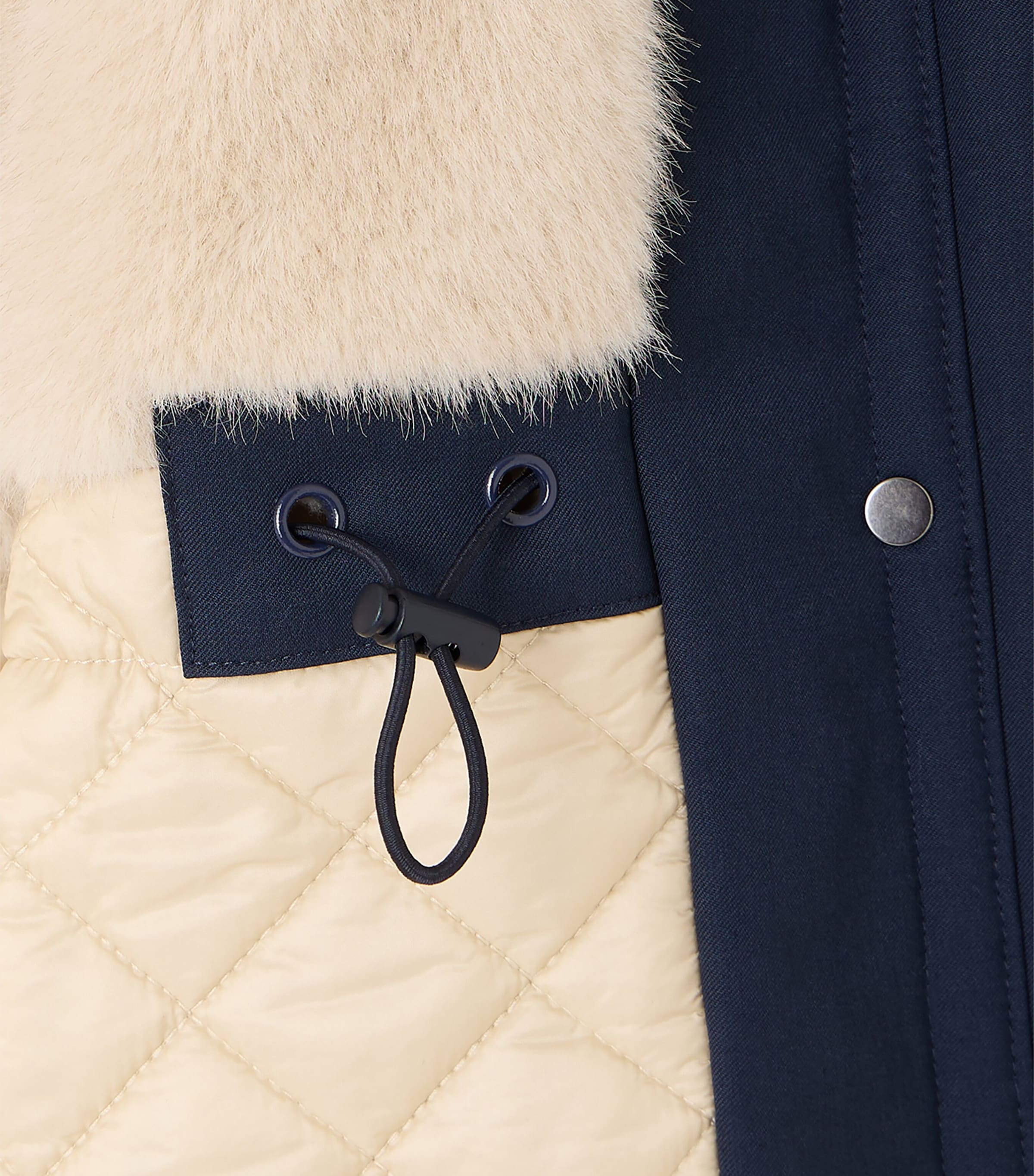 Bonpoint Faux Fur-Lined Hooded Coat (4-8 Years) Marine Image 5