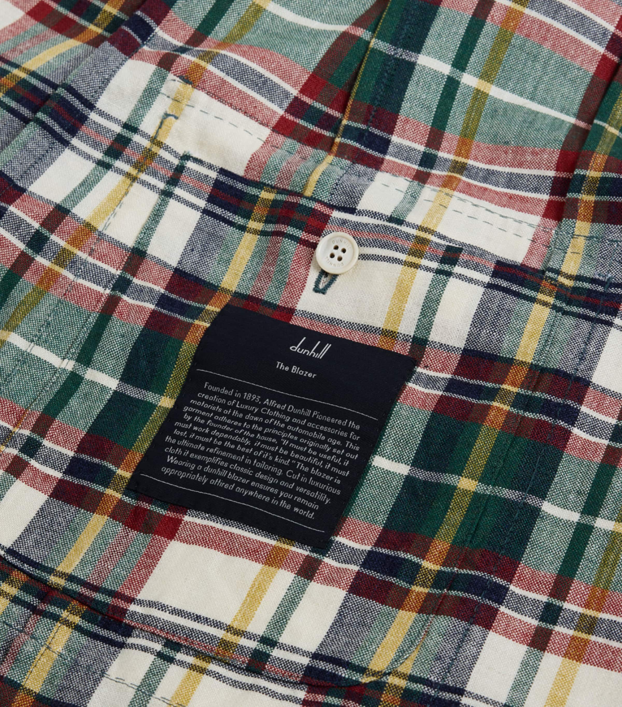 Dunhill Mens Madras Check Blazer Image 7