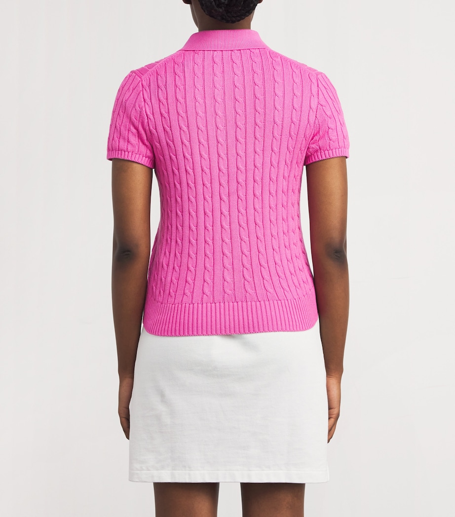 Cotton Short-Sleeve Cardigan DALIA PINK Image 4