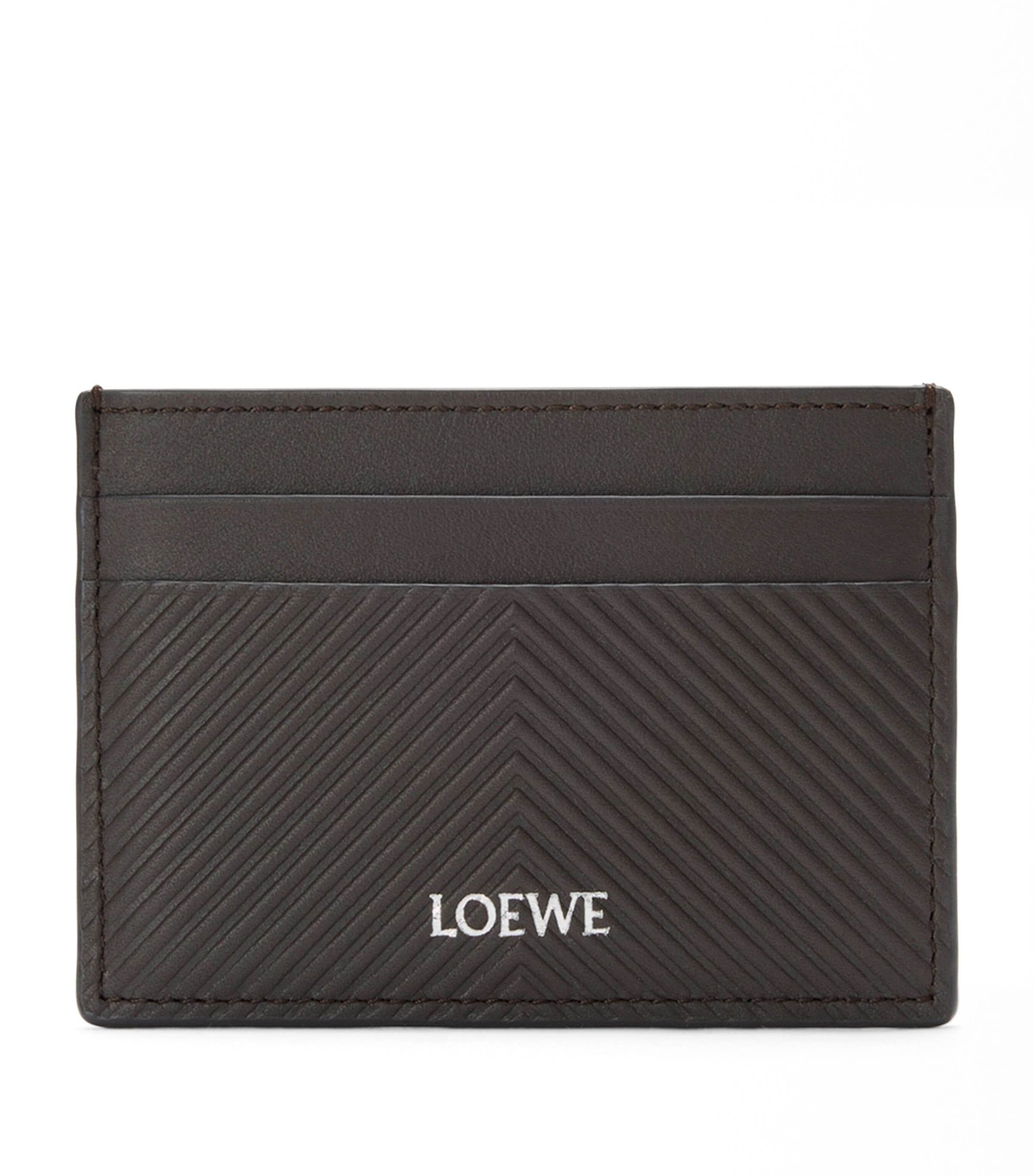 Leather Chevron Card Holder DARK GREY Image 1