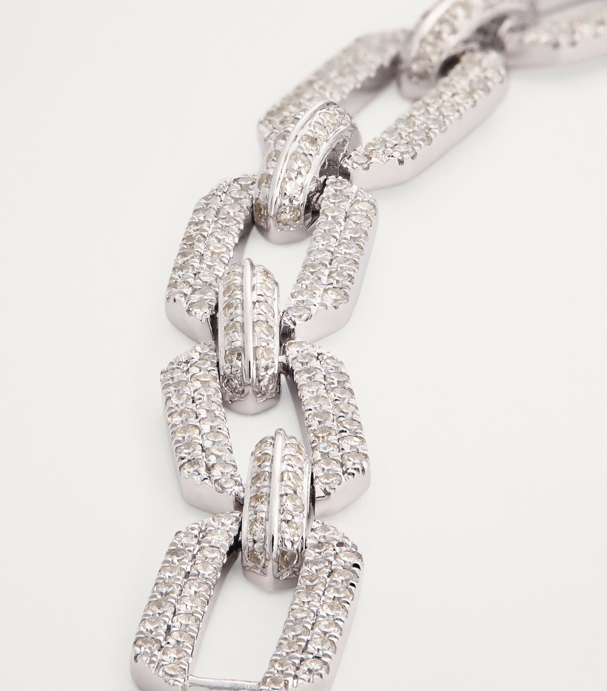 White Gold and Diamond Geo Link Bracelet WHITE GOLD Image 6