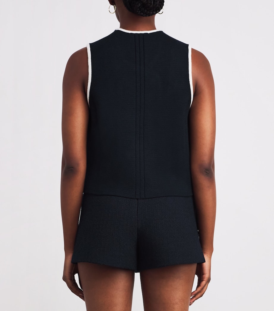 Contrast-Trim Sleeveless Top NAVY Image 4