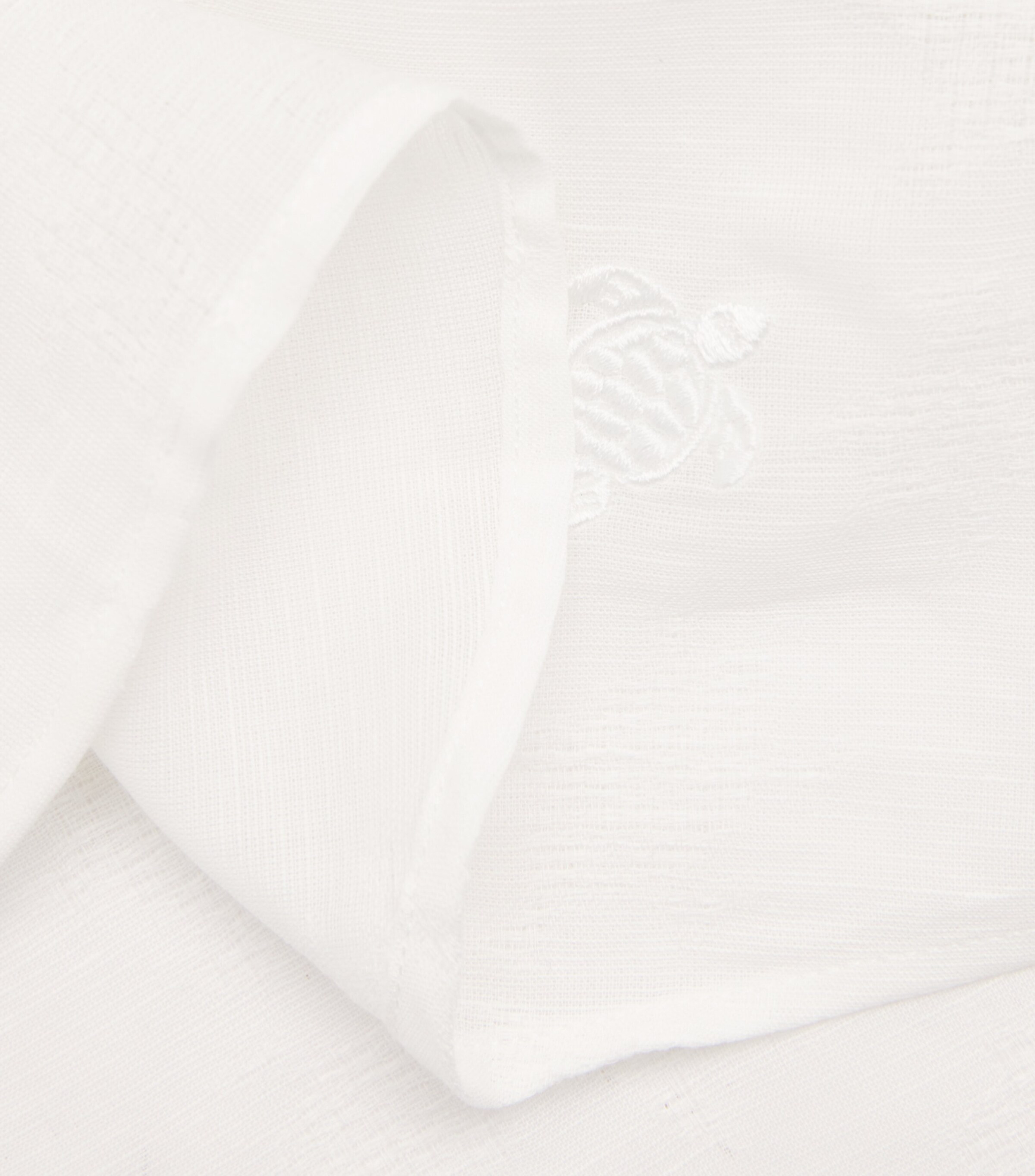Vilebrequin Mens Cotton-Linen Embroidered Caroubis Shirt Blanc Image 6