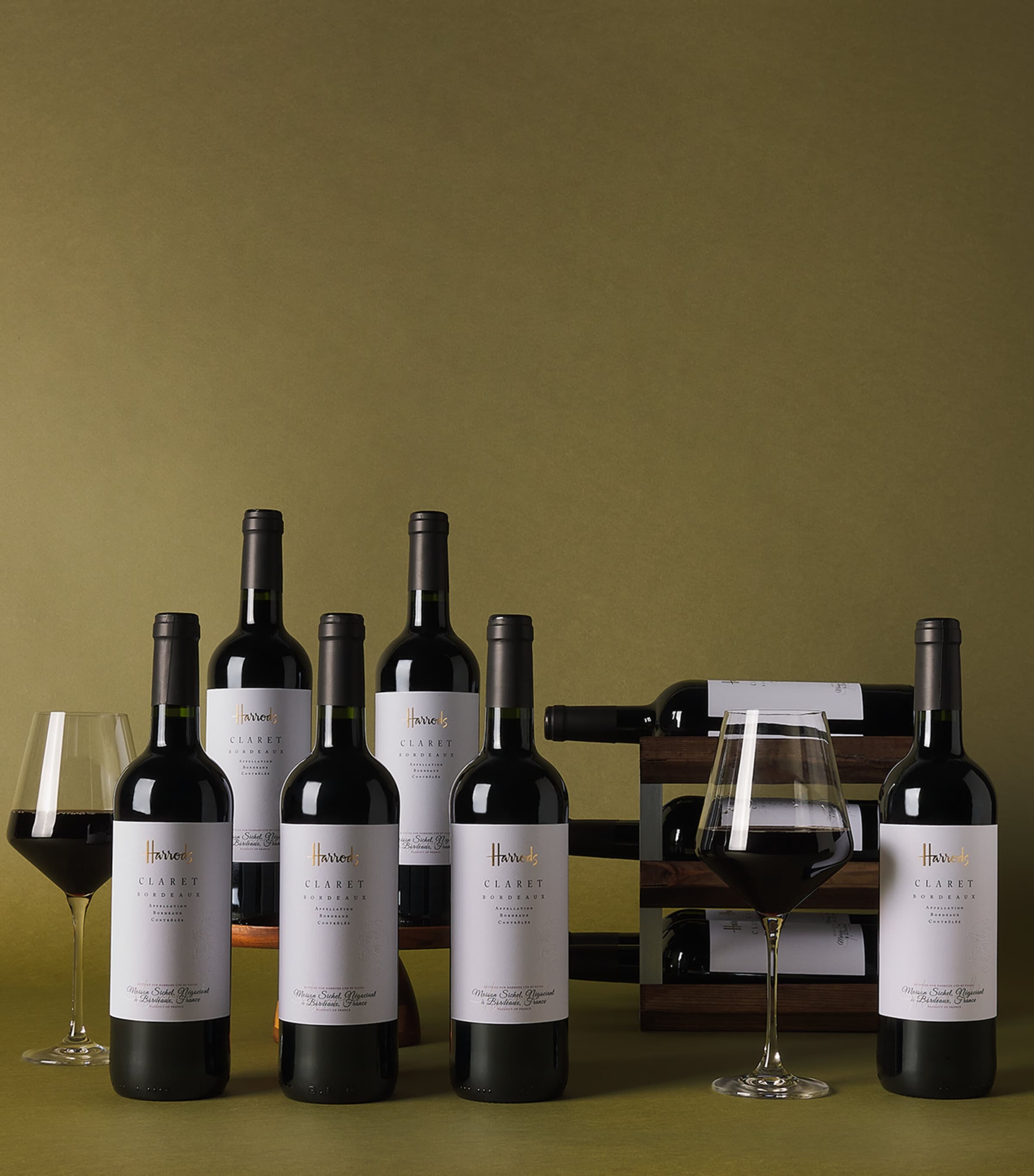 Harrods Claret Wine Case (12 Bottles) - Bordeaux, France Image 1