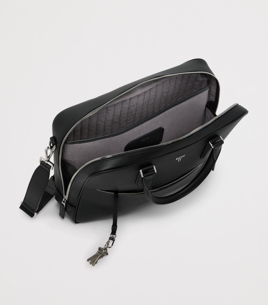 Tumi Medium Leather Turin Leonzo Briefcase Black Image 2
