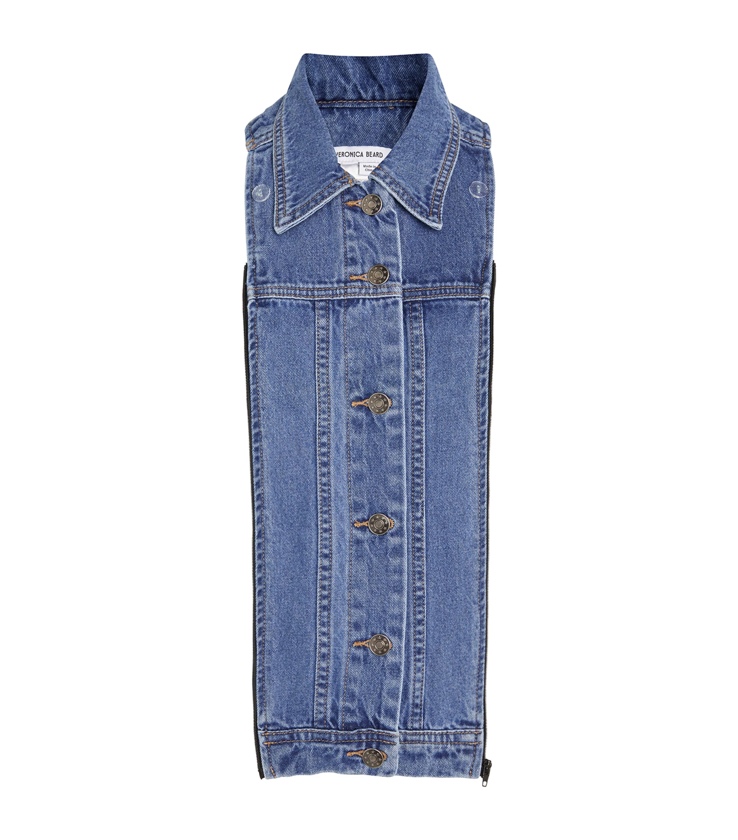 Veronica Beard Wool-cashmere Striped Jacket Dickey In Blue