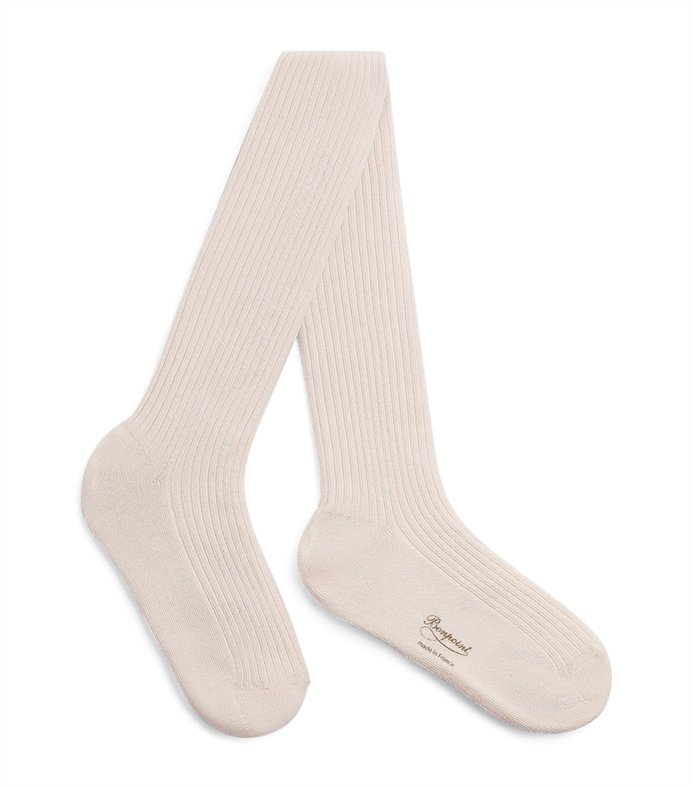 Bonpoint Thomina Ribbed Cotton Tights In Neutral