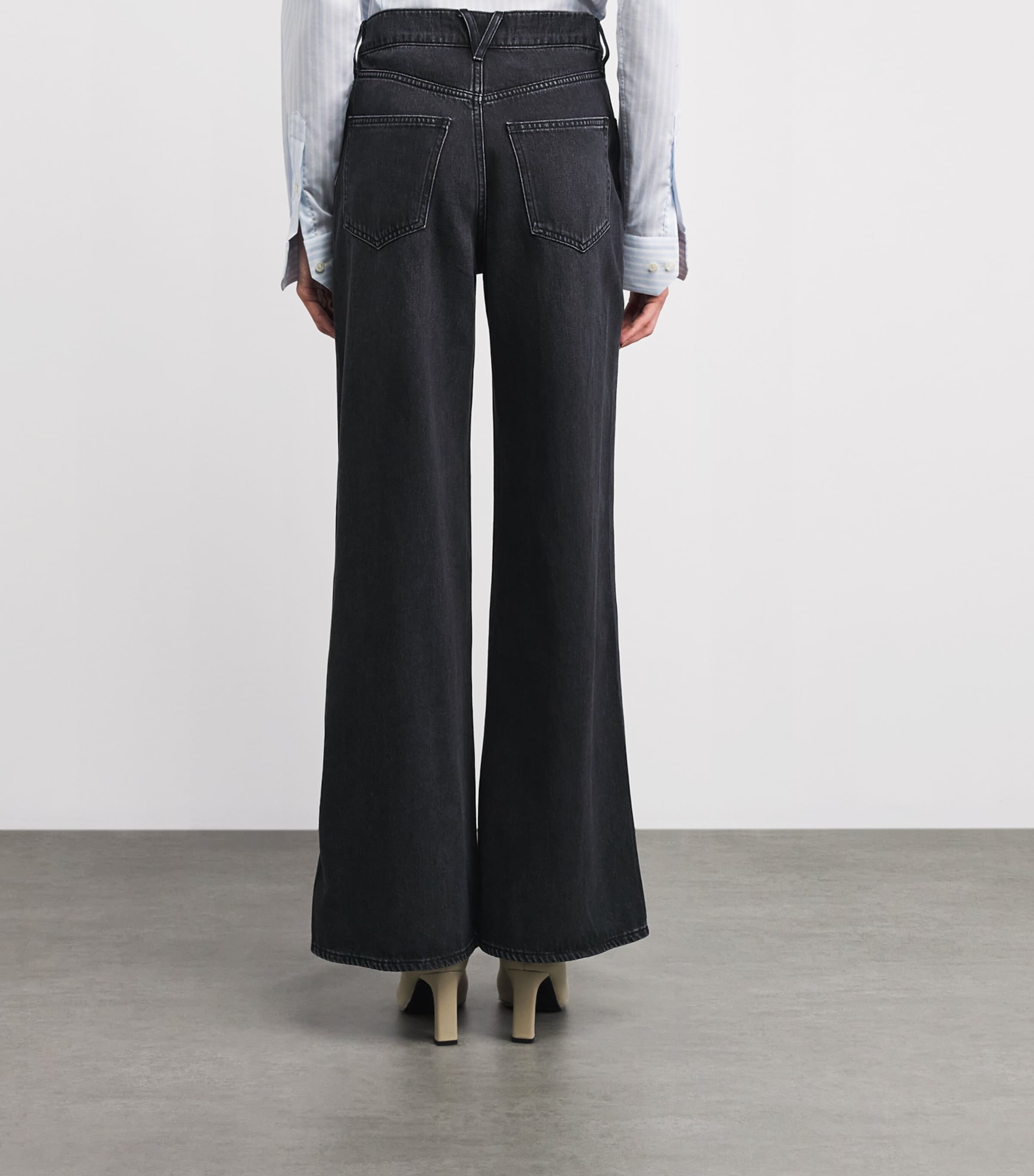 Veronica Beard Womens Kasey Wide-Leg Jeans Wa_on Washed Onyx Image 5