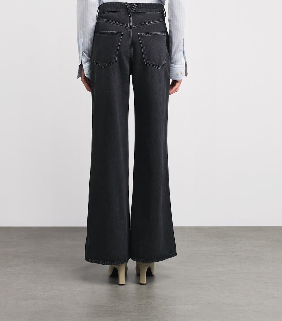 Veronica Beard Womens Kasey Wide-Leg Jeans Wa_on Washed Onyx Image 5