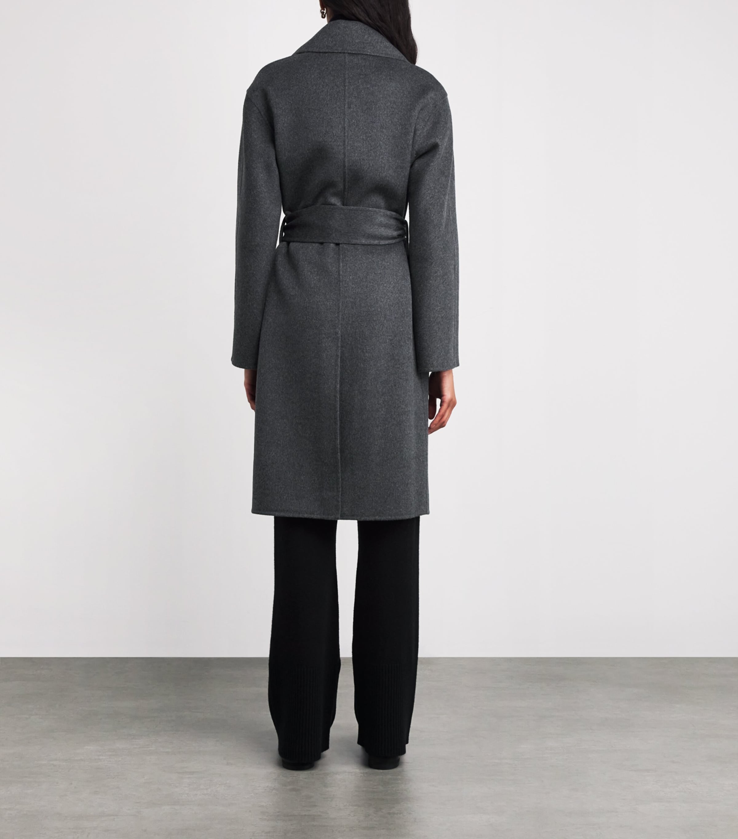 Double-Faced Wool-Cashmere Costa Coat SMOKE Image 4