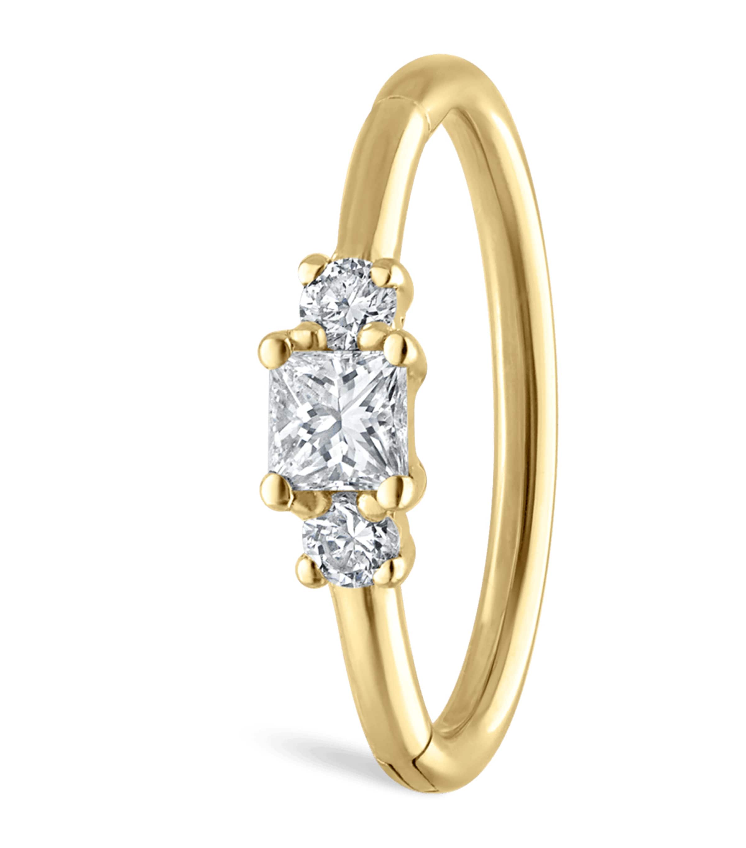 Maria Tash Diamond Princess Single Hoop Earring (9.5mm) | Fine Jewellery | Fine Earrings | Hoop Earrings | Single Earrings | Men Accessories | Jewellery | Earrings | Designers | Maria Tash