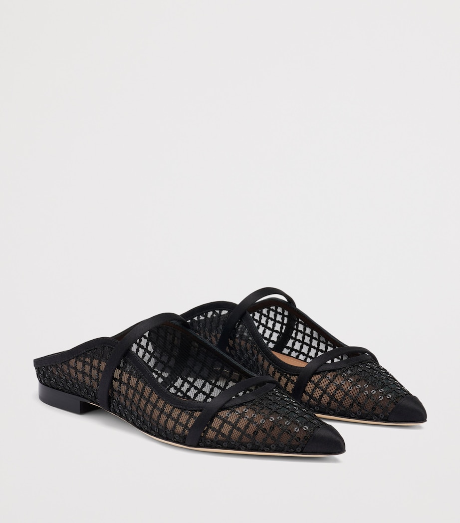 Malone Souliers Sequin Mesh Maureen Mules Black Image 3