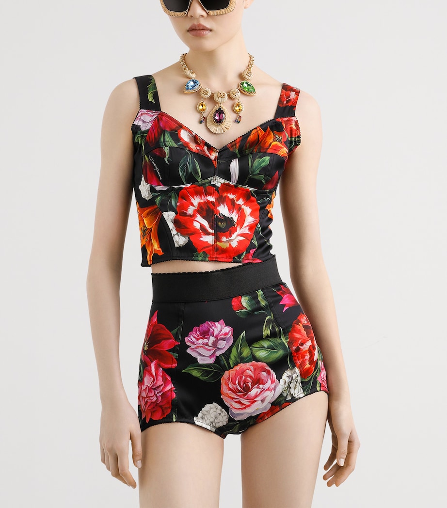 Flower Print Bustier Top HN5PB-ANEMONI GIGLI Image 4