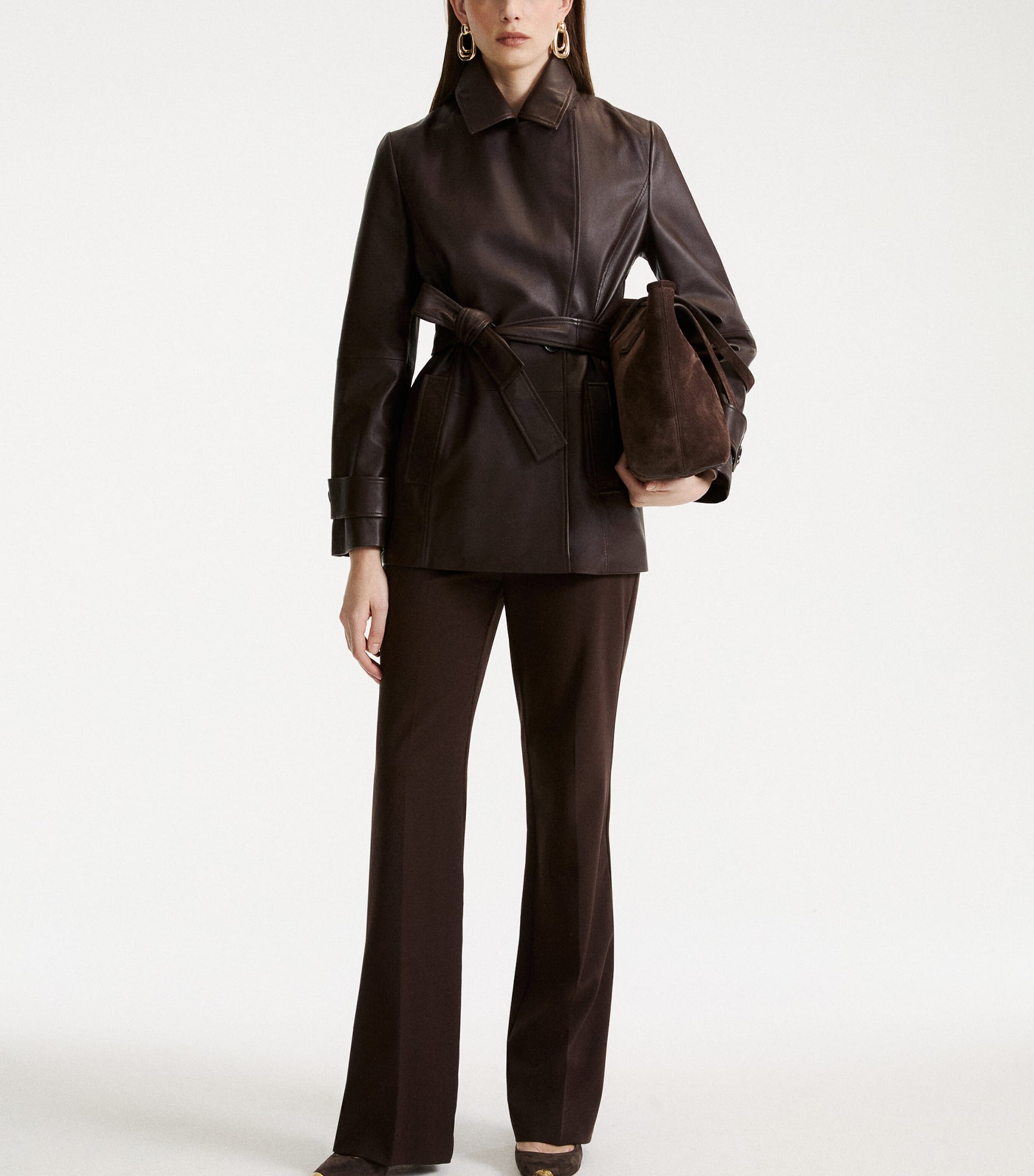 Marella Womens Lambskin Jacket Brown Image 2