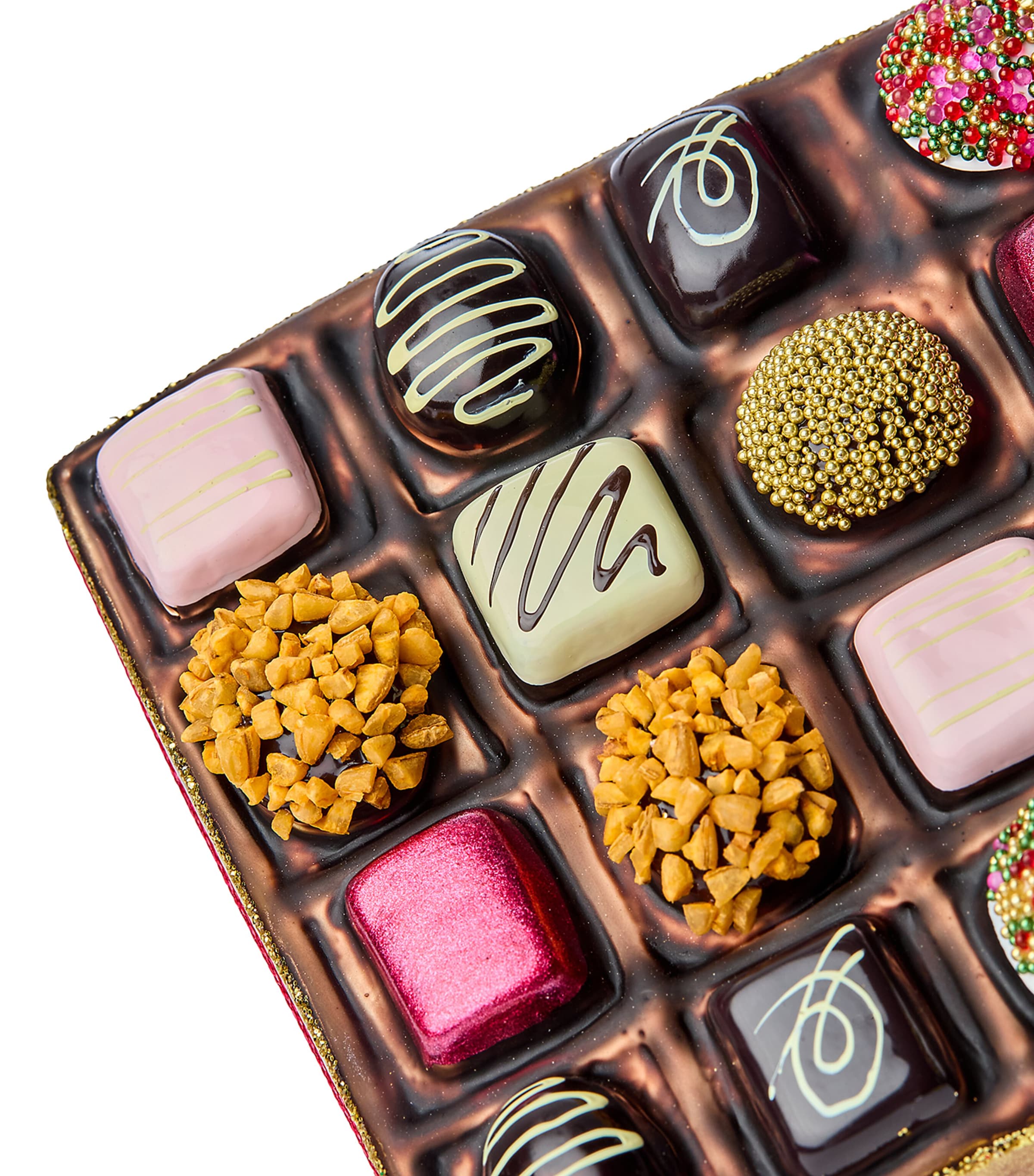 Glass Chocolate Gift Box Tree Ornament MULTI Image 2