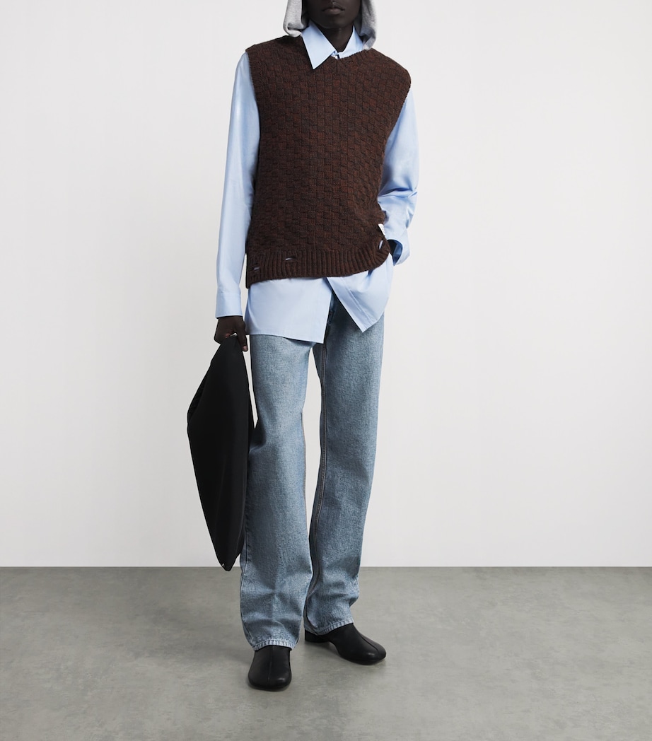 Virgin Wool-Blend Sweater Vest 961 BROWN Image 2