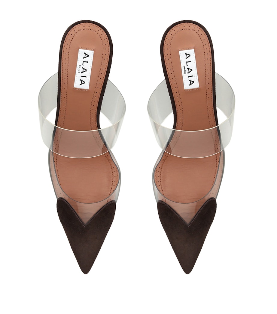 Alaïa Suede Le Coeur Wedge Mules 60 Dark Brown Image 4