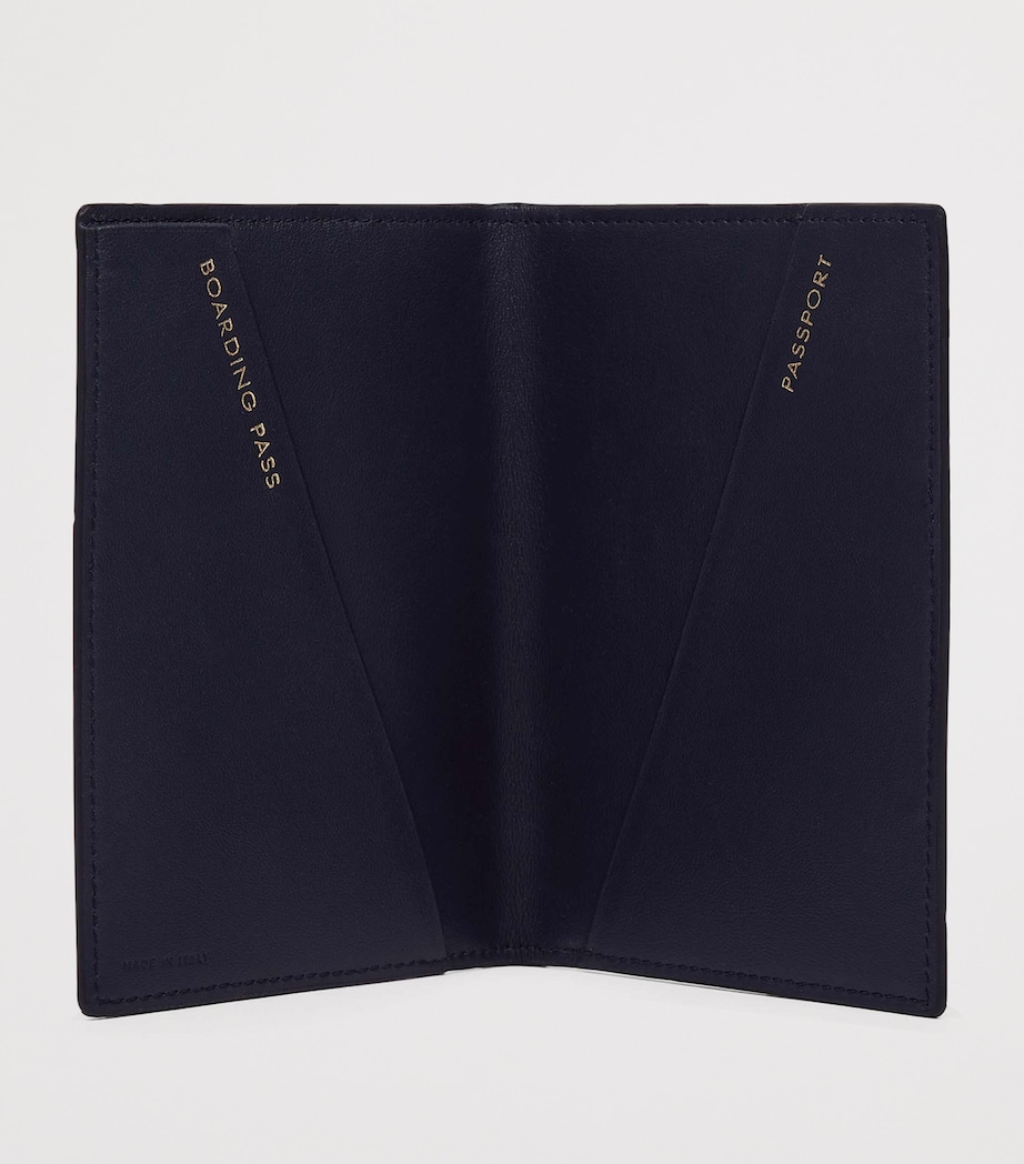 Panama Leather Stars Passport Cover NAVY Image 2