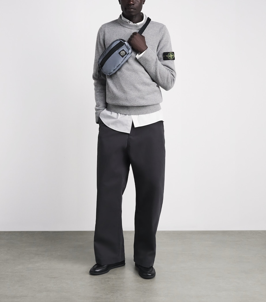 Stone Island Mens Virgin Wool-Blend Compass Sweater Image 2
