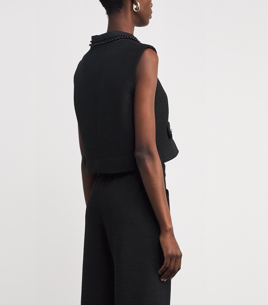 Tweed Sleeveless Shirt BLACK Image 4