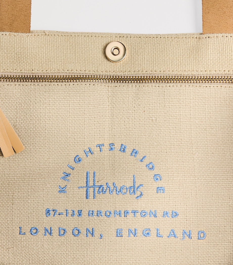Harrods Jute Caviar Tote Bag Neutral Image 3