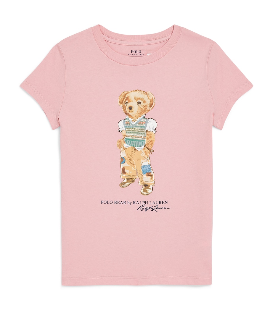 Ralph Lauren Kids Polo Bear T-Shirt (2-7 Years) Adirondack Rose Image 1
