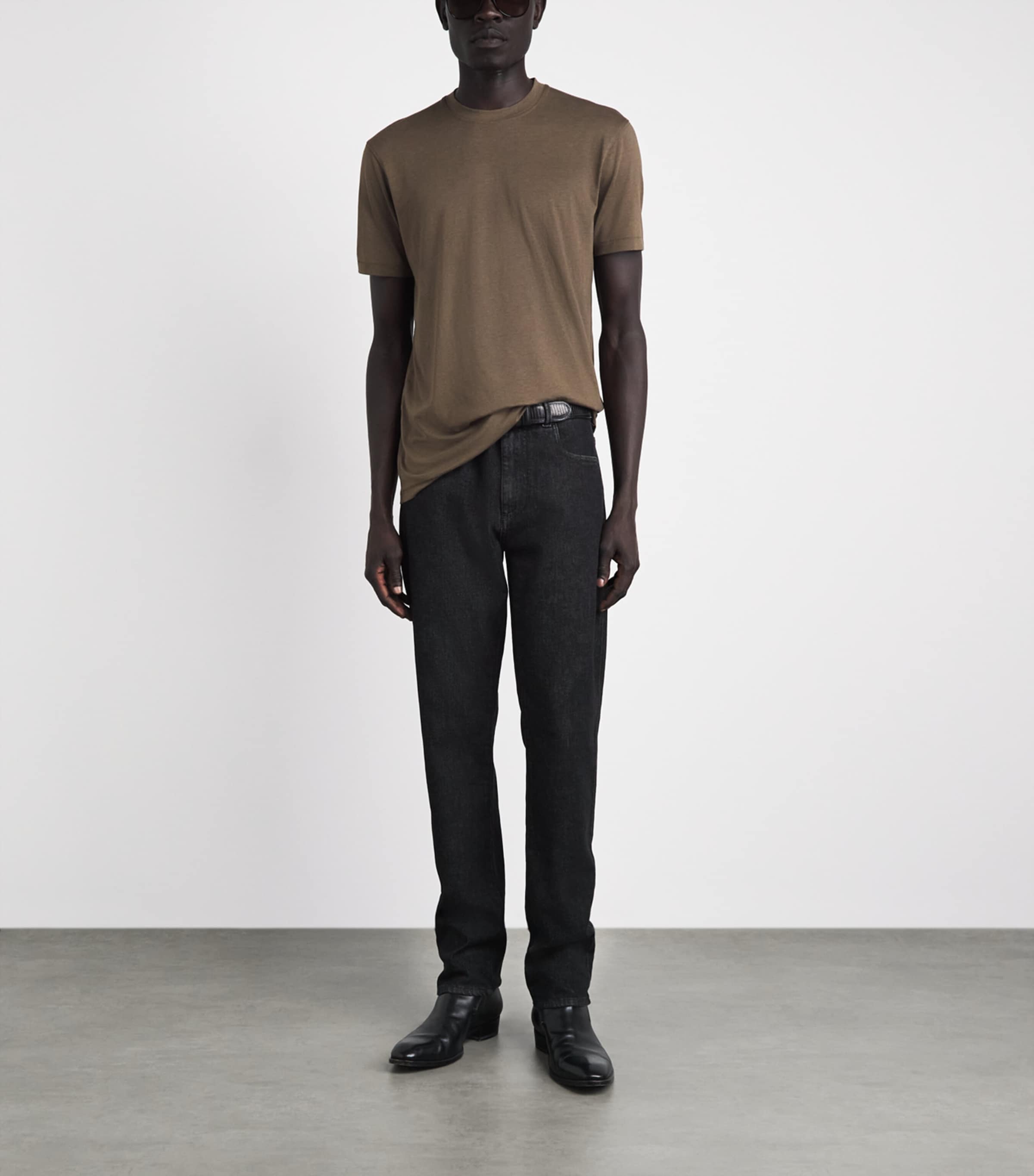 TOM FORD Mens Lyocell-Cotton T-Shirt Gav Image 2
