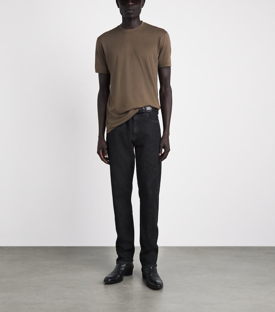 TOM FORD Mens Lyocell-Cotton T-Shirt Gav Image 2