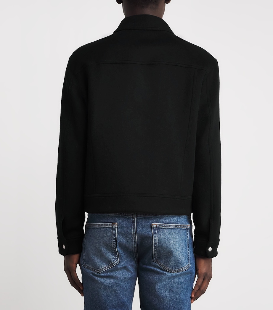 Wool-Blend Trucker Jacket BLK Image 4