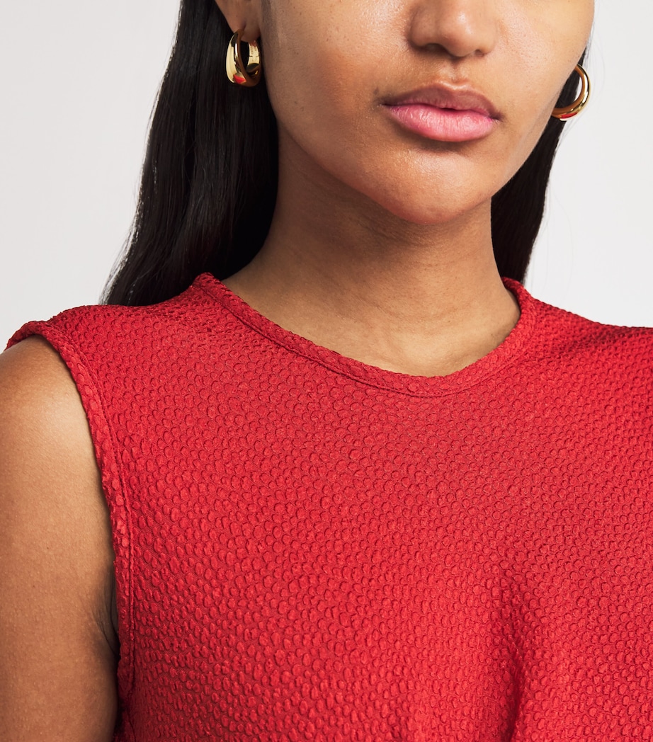 Jacquard Finial Midi Dress CARMINE Image 6