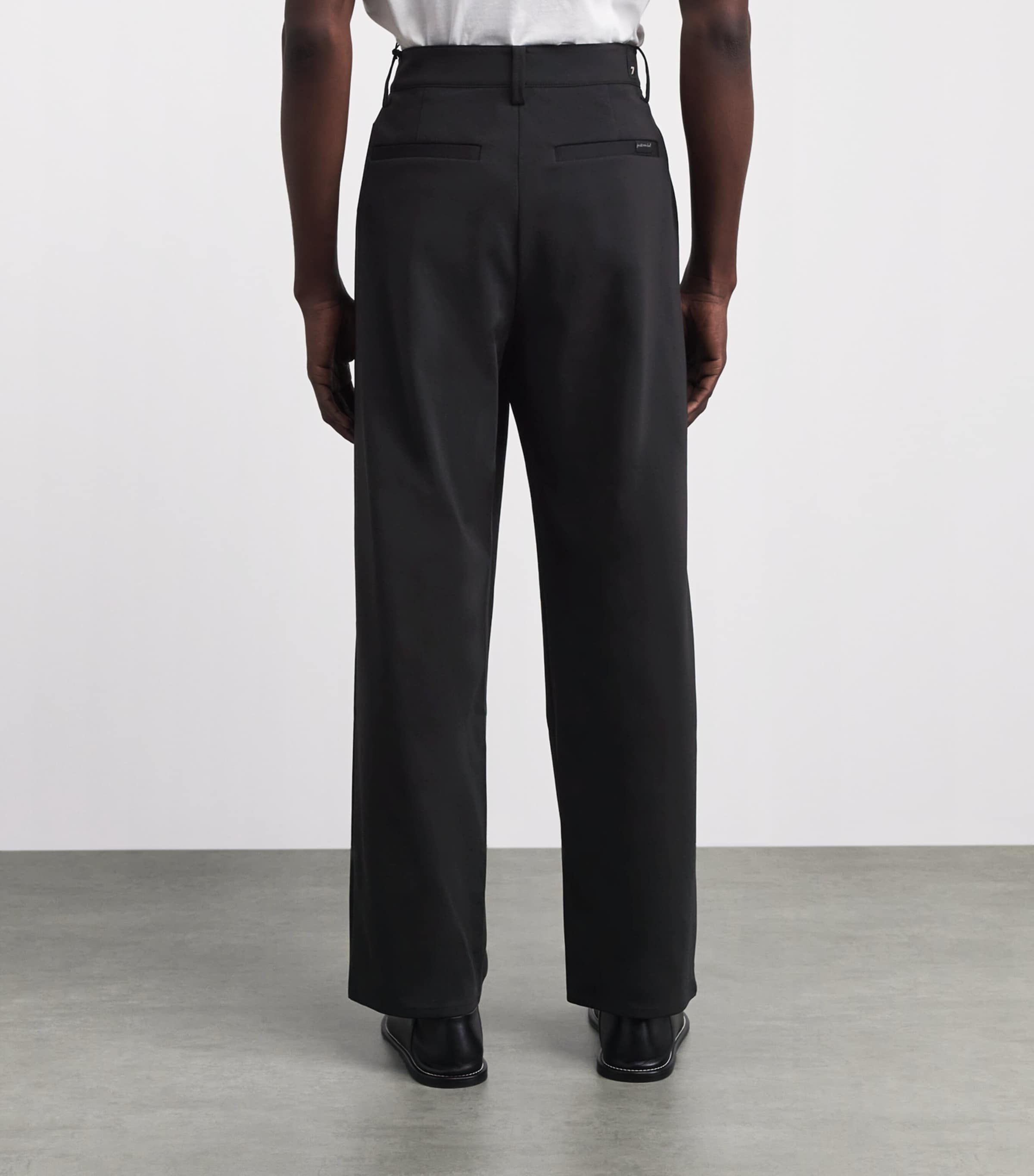 7 For All Mankind Mens Cotton-Blend Luxe Performance Trousers Double Knit Bla Image 5