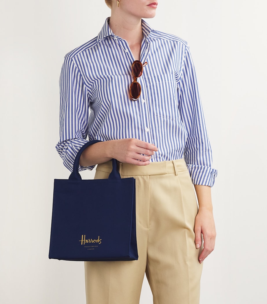 Small Cotton Logo Tote Bag NAVY Image 2