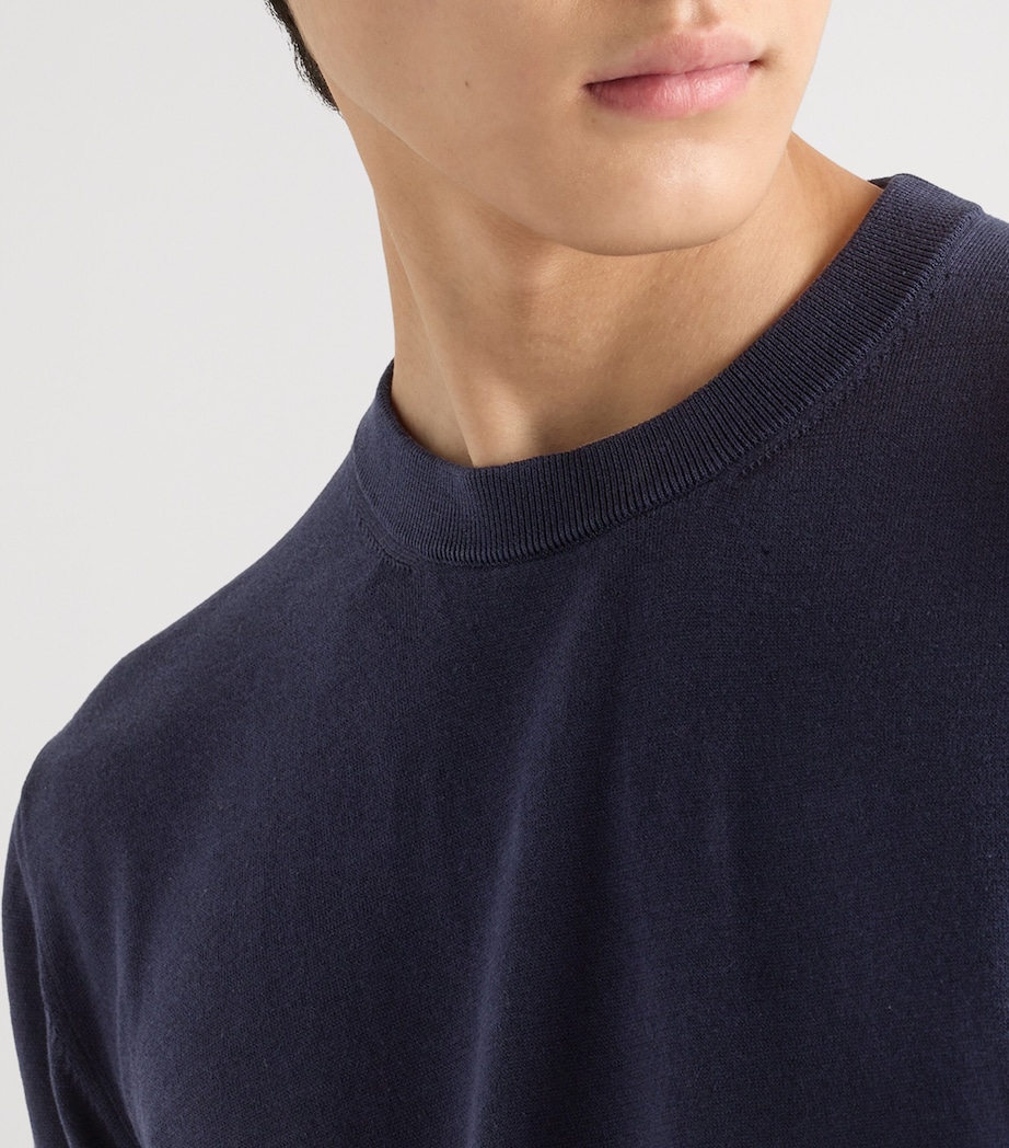 Cotton Short-Sleeve Sweater F0AA7 Image 3