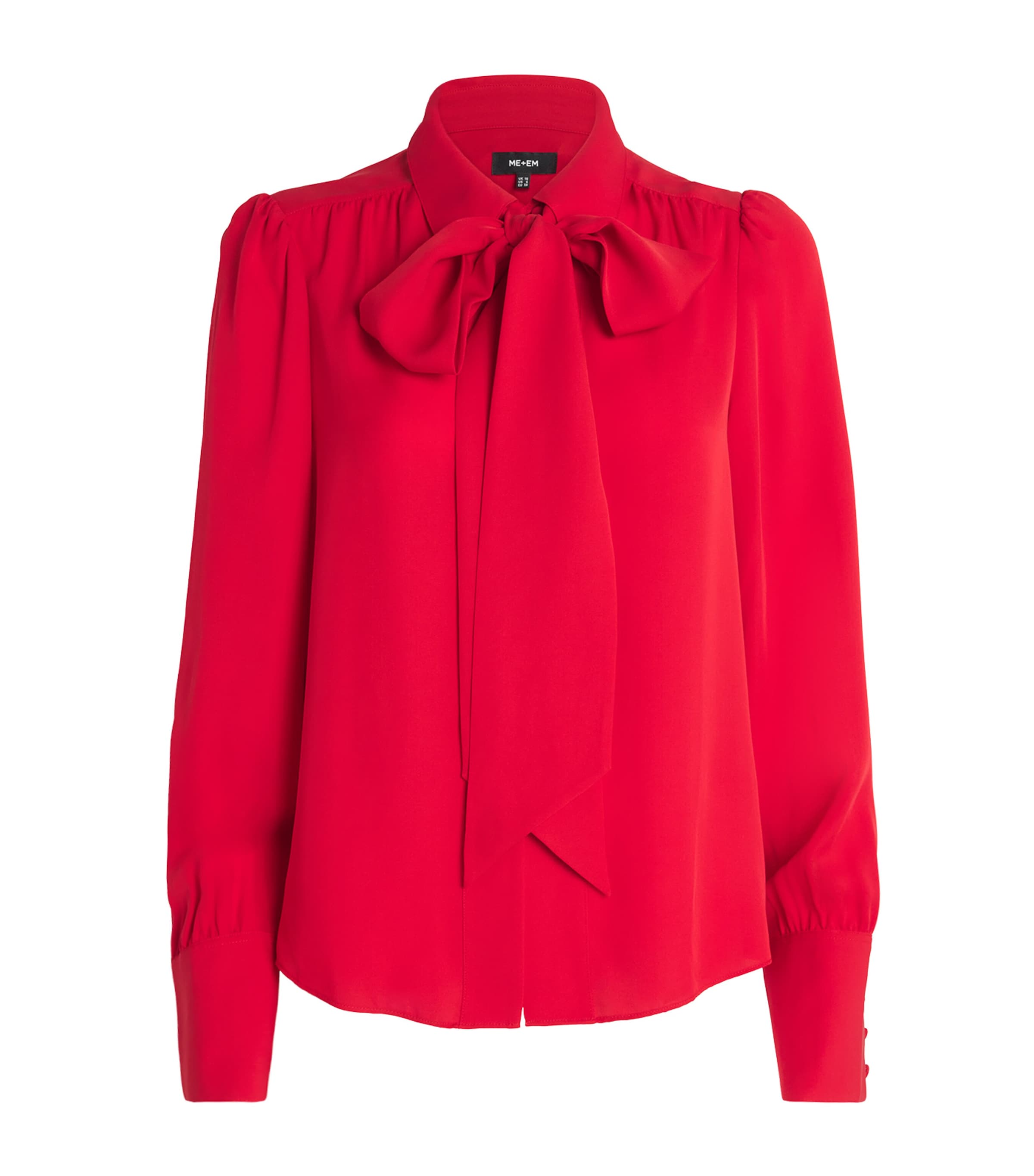 Me+em Silk Shirt And Tie In Red