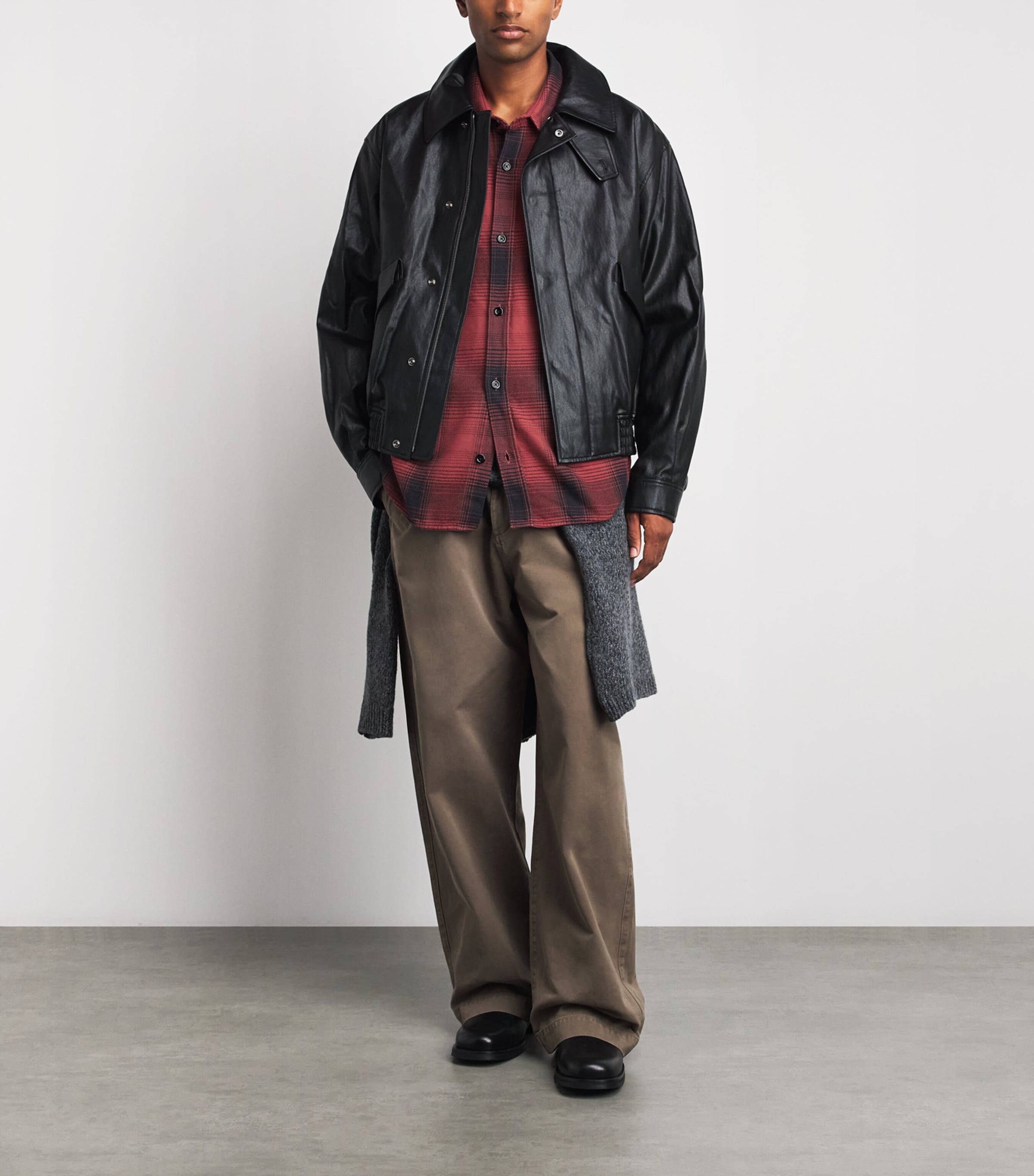 Our Legacy Mens Cotton Check Whoppin Shirt Bison Chck Ranch Ctn Image 2