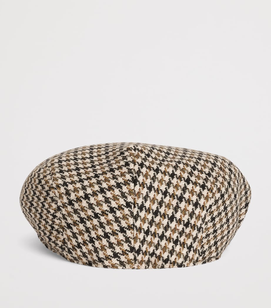Dolce&Gabbana Virgin Wool Houndstooth Flat Cap Fantasy (not Image 2