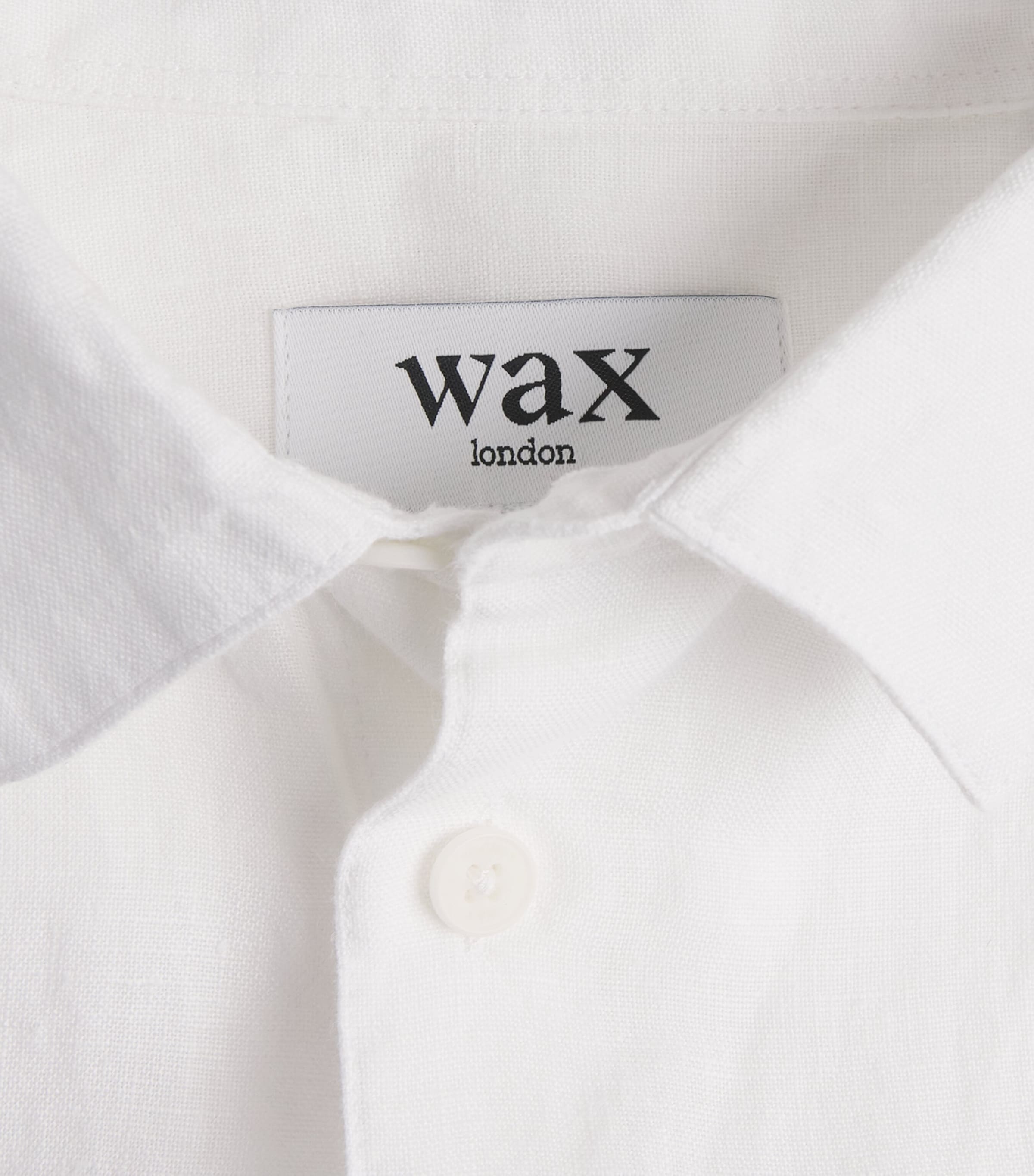 Wax London Mens Linen Dartford Shirt White Image 6