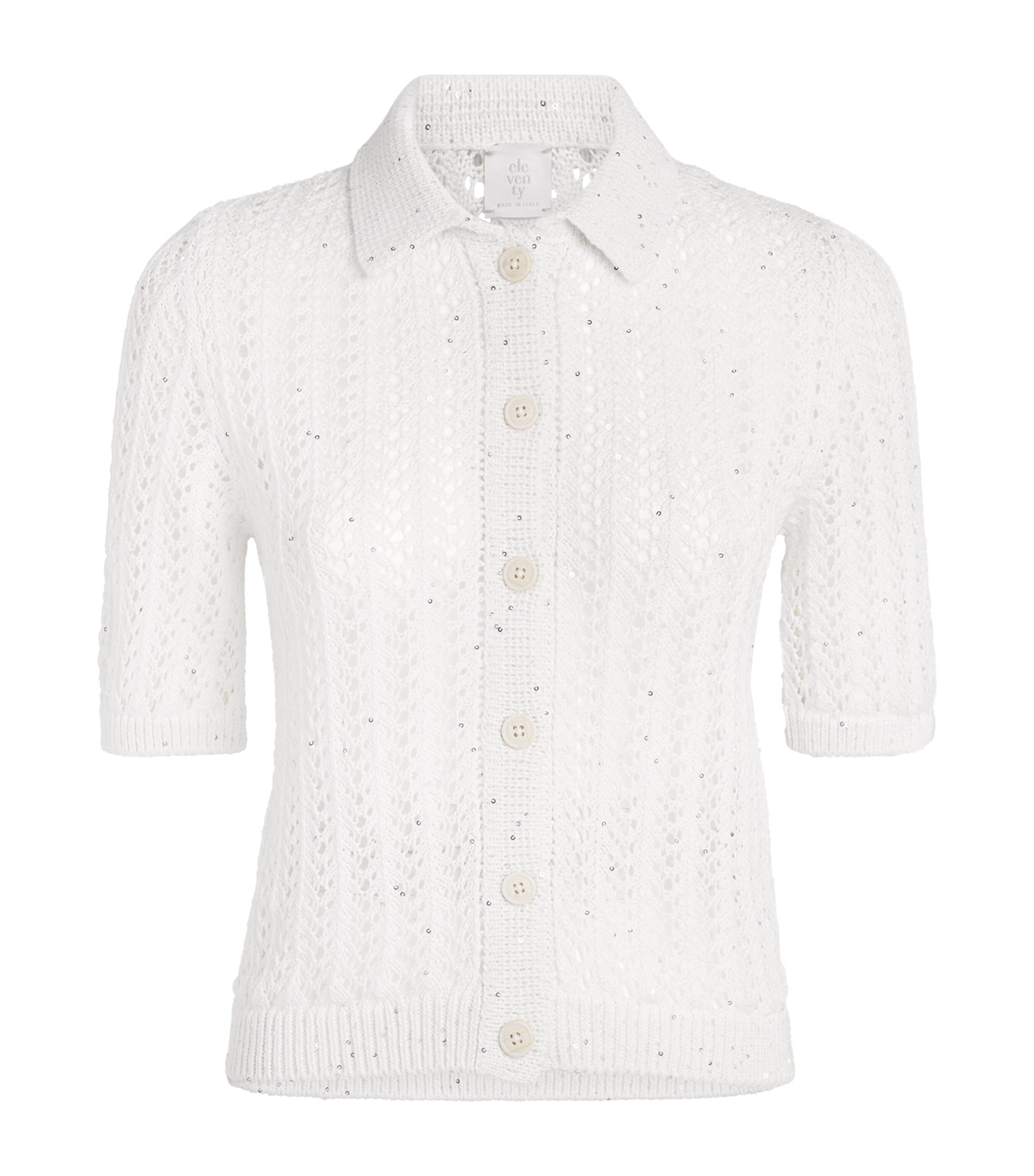 Eleventy Cotton-linen-blend Cardigan In White