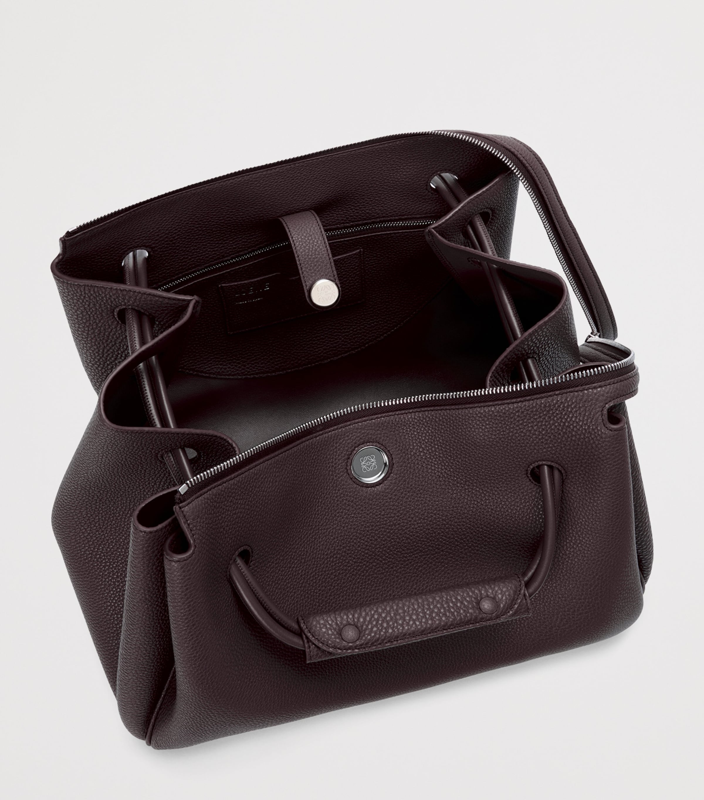 Large Leather Madrid Shoulder Bag DARK EBONY Image 7