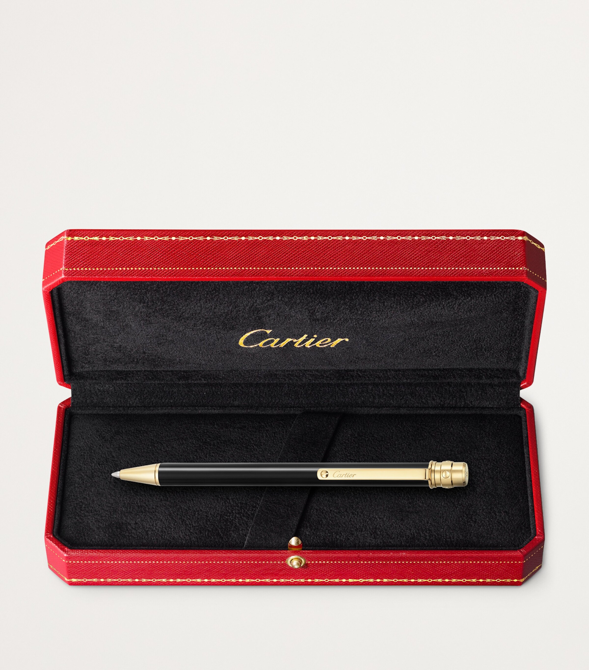 Cartier Santos de Cartier Ballpoint Pen Black & Gold Image 5