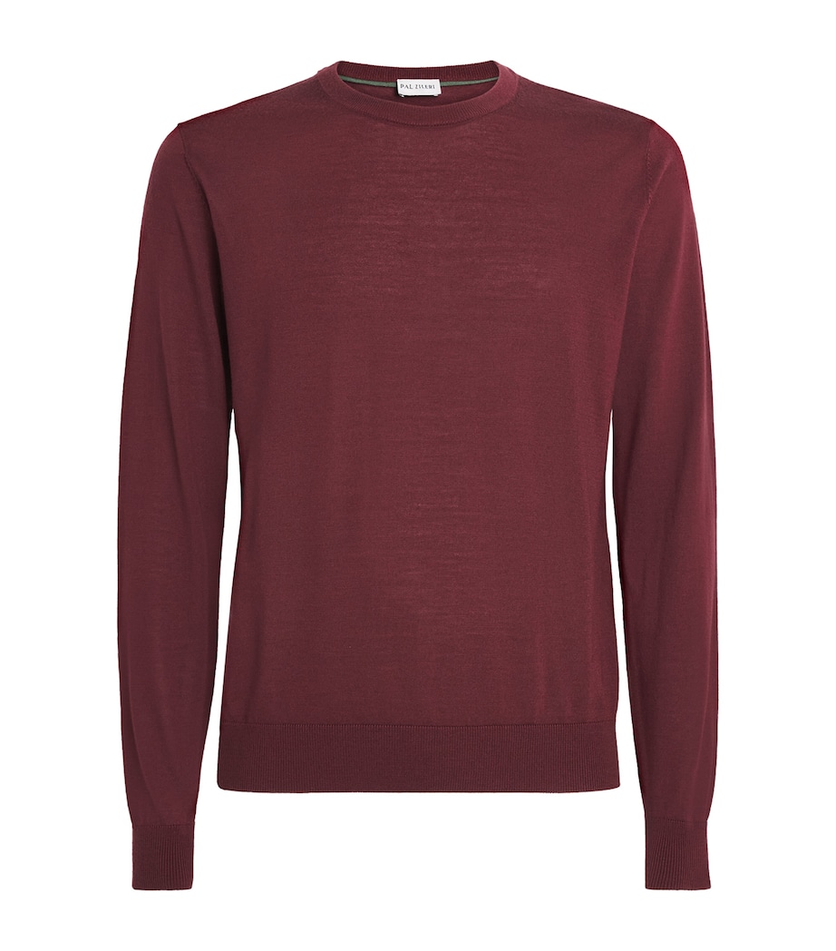 Pal Zileri Mens Wool Sweater Bordeaux Image 1