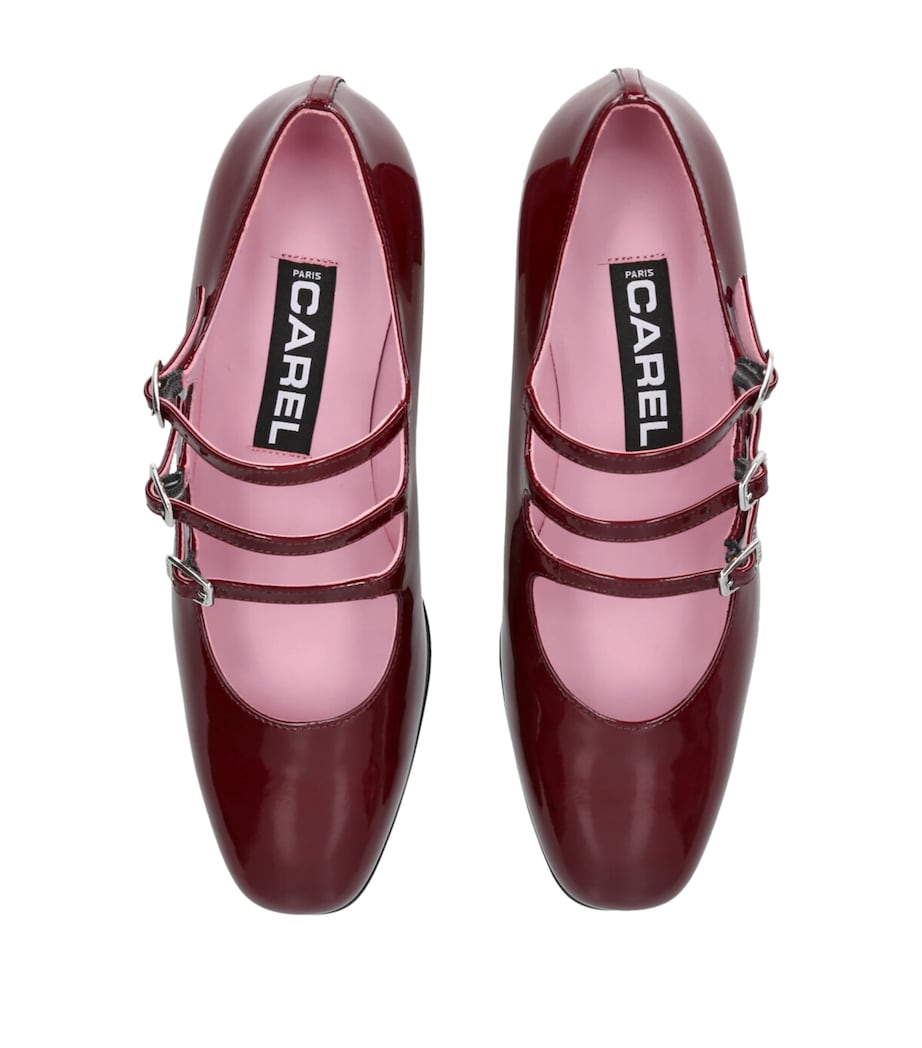 Leather Mary Jane Pumps 40 WINE Image 4