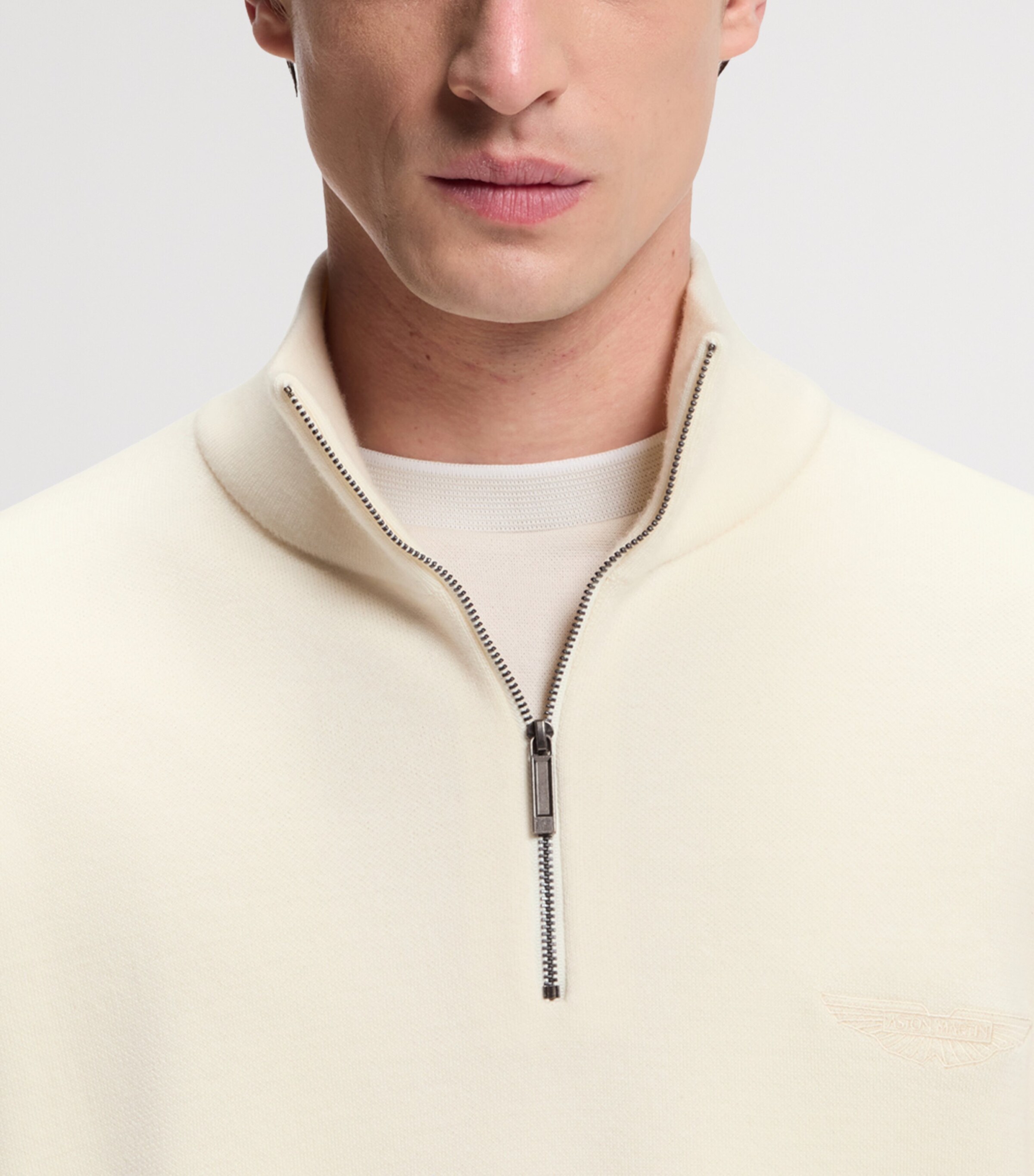 BOSS Mens x Aston Martin Wool Quarter-Zip Sweater Image 5