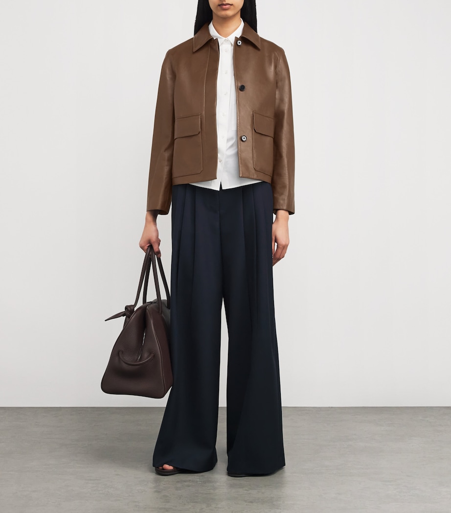 Leather Boxy Jacket QRE CLOVE Image 2